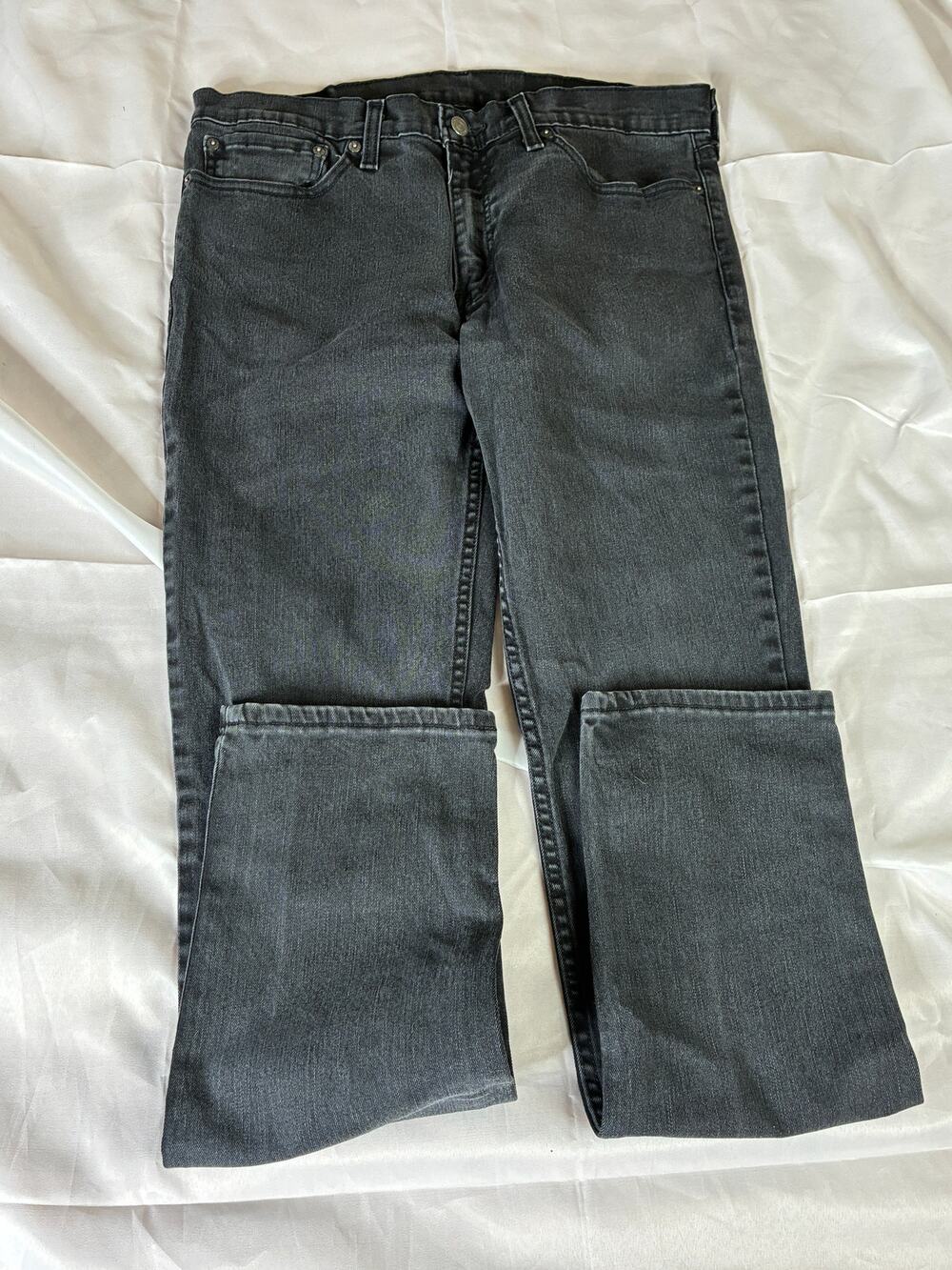Levi's 511 Slim Fit Mens 34x34 Black Grey Faded Wash Stretch Denim Jeans
